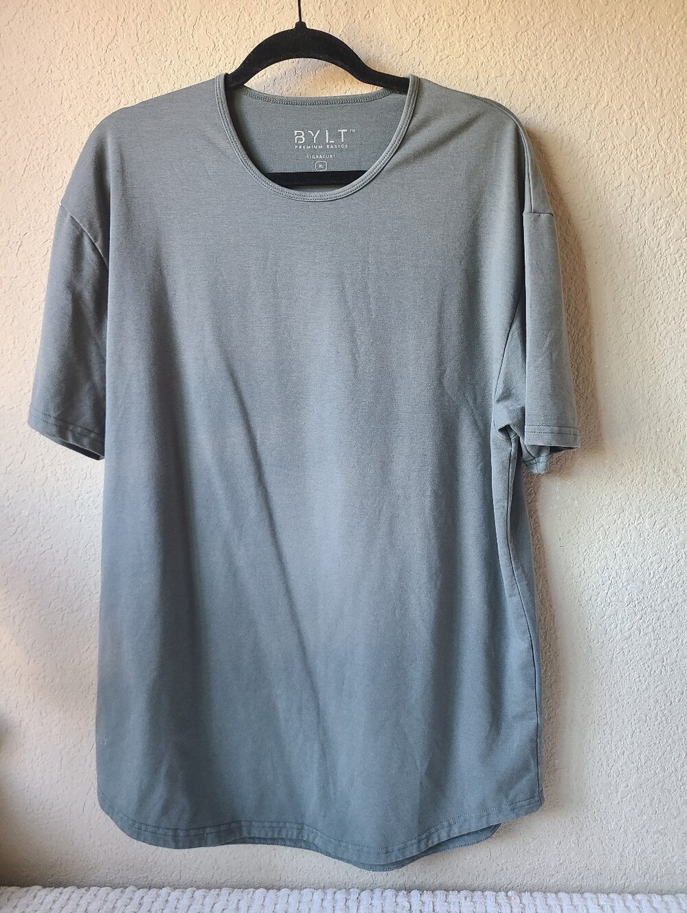 BYLT Men's Short Sleeve Crew Tee in Slate Gray Size XL